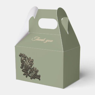 Ballotins Luxe Moderne Sage vert & faux or métallique