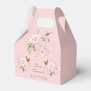 Ballotins Luxe Rose Blush Or Floral Girl Baptême