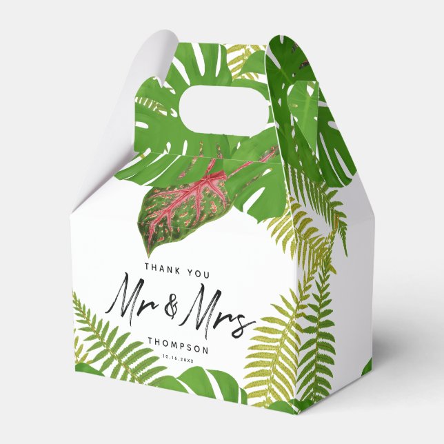 Ballotins M. & Mme Feuille Tropical Mariage de script (Verso)