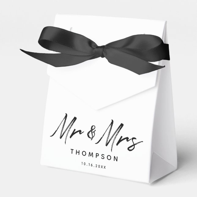 Ballotins M. & Mme Modern Black White Script Mariage (Verso)