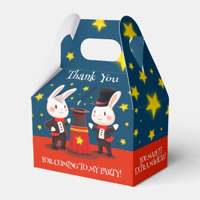Ballotins Magiciens de lapins mignons sur scène Anniversaire (Verso)