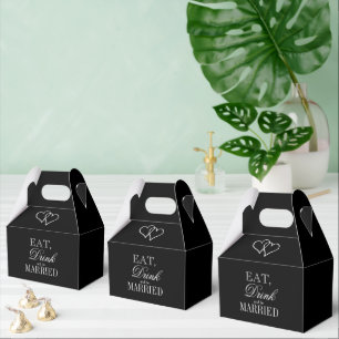 Ballotins Mangez boire et être marié noir mariage boîtes de