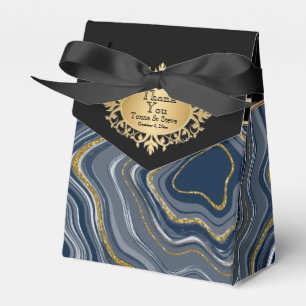 Ballotins Marbre d'agate élégant avec gris bleu et or