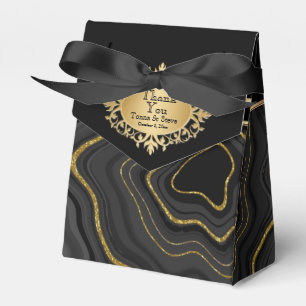 Ballotins Marbre d'agate élégant avec noir et or