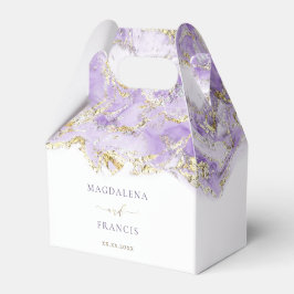 Ballotins marbre doré lavande | boîte de faveur de mariage