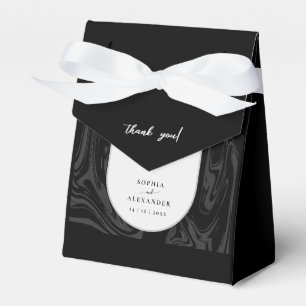 Ballotins Marbre noir moderne mariage foncé Favoriser Box