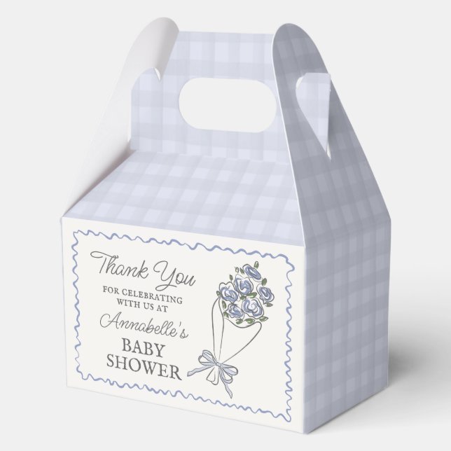 Ballotins Marché aux fleurs bleues Baby shower floral frais (Recto)