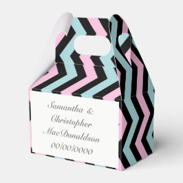 Ballotins Mariage à menthe rose et chevron grisâtre