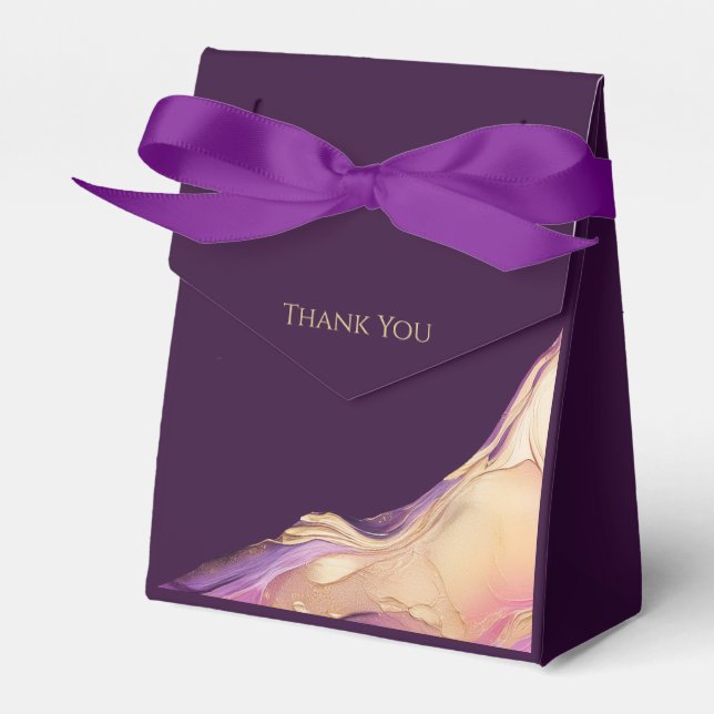 Ballotins Mariage Abstrait moderne violet or (Verso)