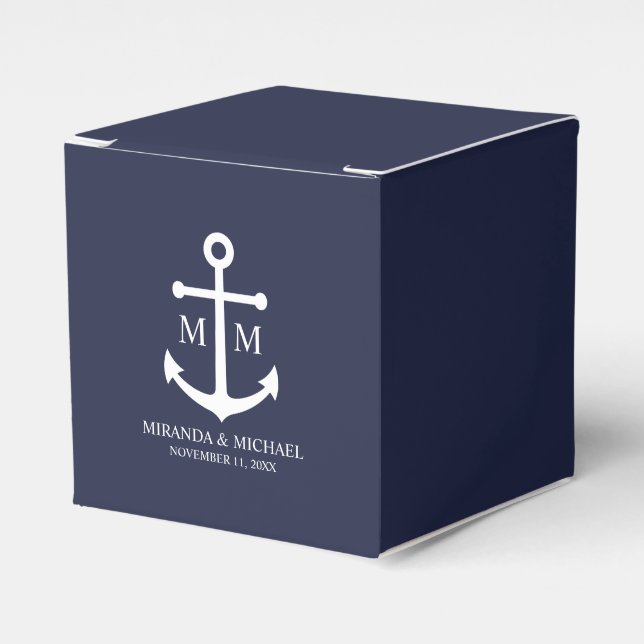 Ballotins Mariage Ancre bleu marine (Verso)