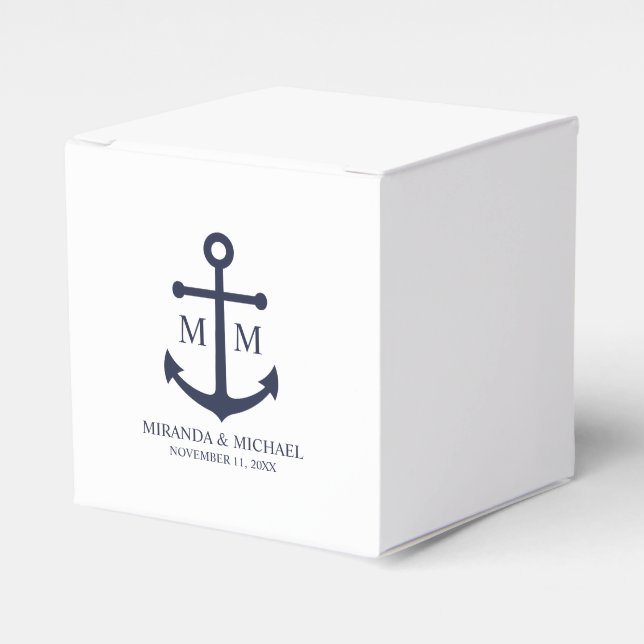 Ballotins Mariage Ancre bleu marine (Verso)