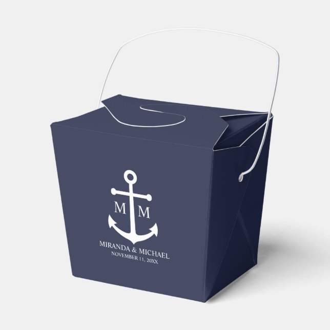 Ballotins Mariage Ancre bleu marine (Verso)