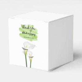 Ballotins Mariage aquarelle lis calla blancs