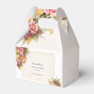 Ballotins Mariage automnal avec citrouille et feuilles de ro