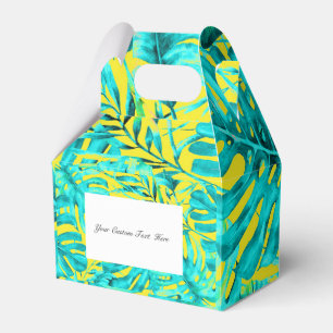 Ballotins Mariage aux feuilles de palmier tropicales jaunes