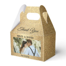 Mariage Ballotin Gable - Parties scintillant Or