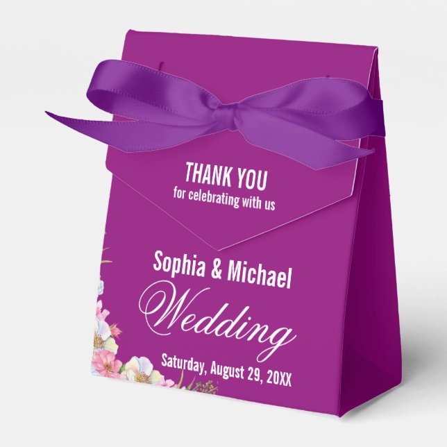 Ballotins Mariage bleu rose aquarelle (Verso)