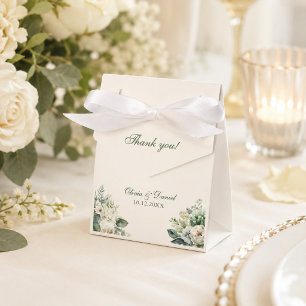 Ballotins Mariage Bohème Vert Sauge et Fleurs d'Ivoire