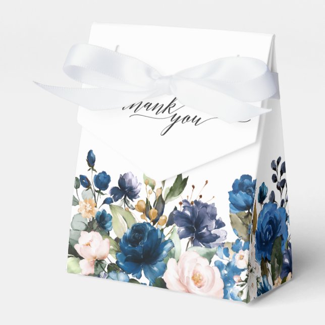 Ballotins Mariage botanique bleu bleu rose bleu marine (Verso)