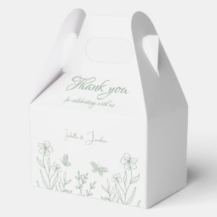 Ballotins Mariage botanique vert sauge simple