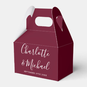 Ballotins Mariage Burgundy Elegant Signature Script