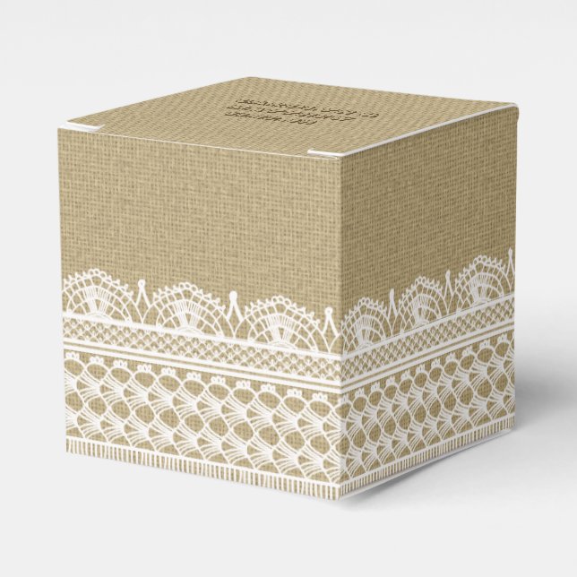 Ballotins Mariage campagnard de dentelle de Burlap rustique (Verso)