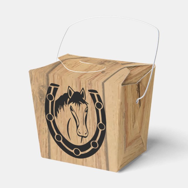 Ballotins Mariage campagnard Horse Horseshoe Western Wood (Verso)