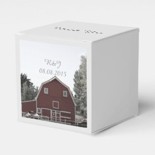 Ballotins mariage campagnard rustique grange rouge mariage