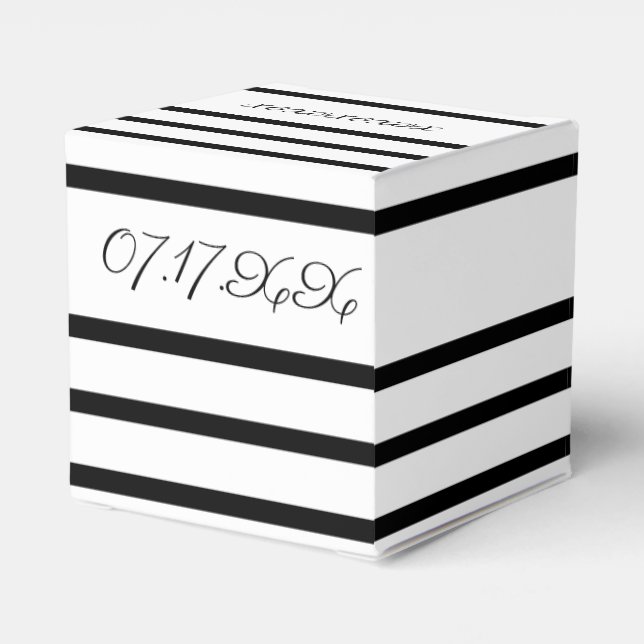 Ballotins Mariage Carré noir et blanc Ballotin invité (Arrière)