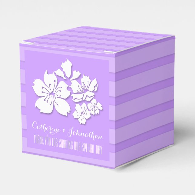 Ballotins Mariage cerise fleurie violet faveurs (Verso)