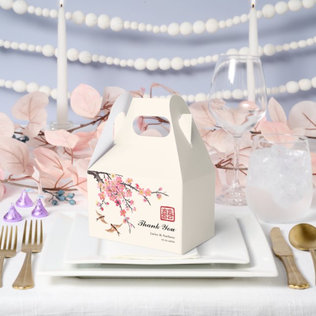 Ballotins Mariage chinois d'encre peignant fleurs et oiseaux (Mariage)
