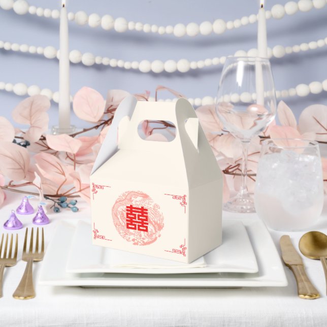 Ballotins Mariage chinois rouge dragon et Phénix (Mariage)