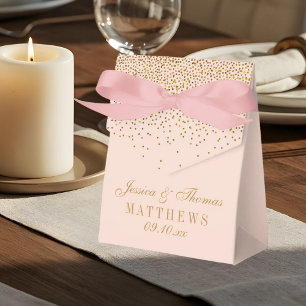 Ballotins Mariage Confetti en or rose et glam