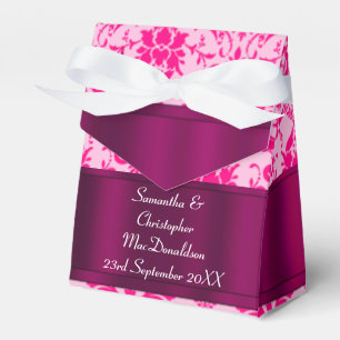 Ballotins Mariage damassé rose vif