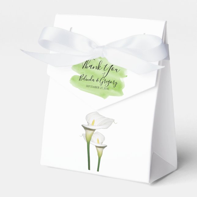 Ballotins Mariage d'aquarelle blanc Calla Lilies (Verso)