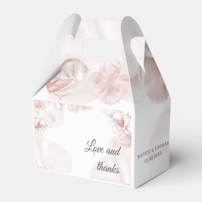 Ballotins Mariage d'aquarelle d'orchidée rose poussiéreux (Verso)