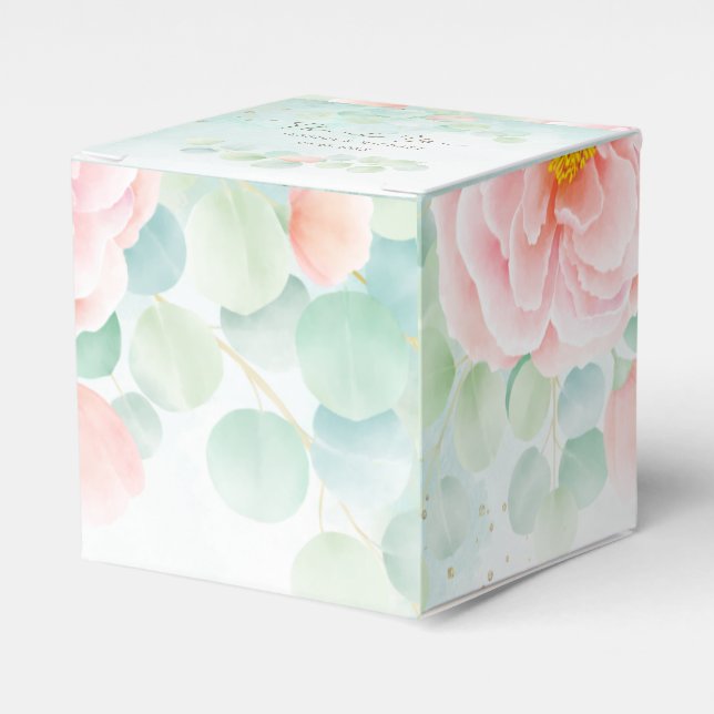 Ballotins Mariage d'aquarelle Eucalyptus Peony (Verso)