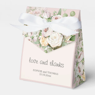 Ballotins Mariage d'aquarelle fleurie rose duveteuse