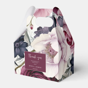 Ballotins Mariage d'aquarelle florale de prune bordeaux