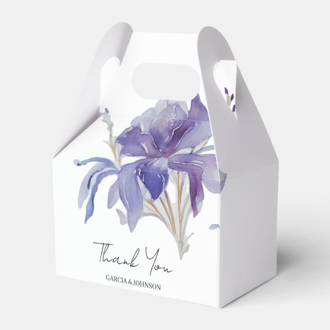 Ballotins Mariage d'aquarelle Iris violet (Arrière)