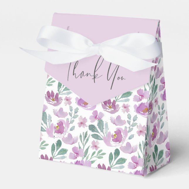 Ballotins Mariage d'aquarelle rose violet Floral (Verso)