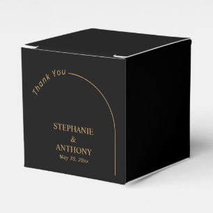 Ballotins Mariage d'arche minimaliste noir et or moderne