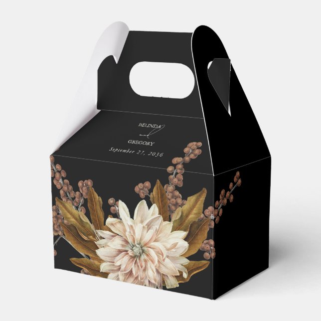 Ballotins Mariage de automne d'aquarelle noire florale d'aut (Verso)