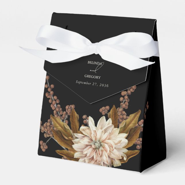 Ballotins Mariage de automne d'aquarelle noire florale d'aut (Verso)