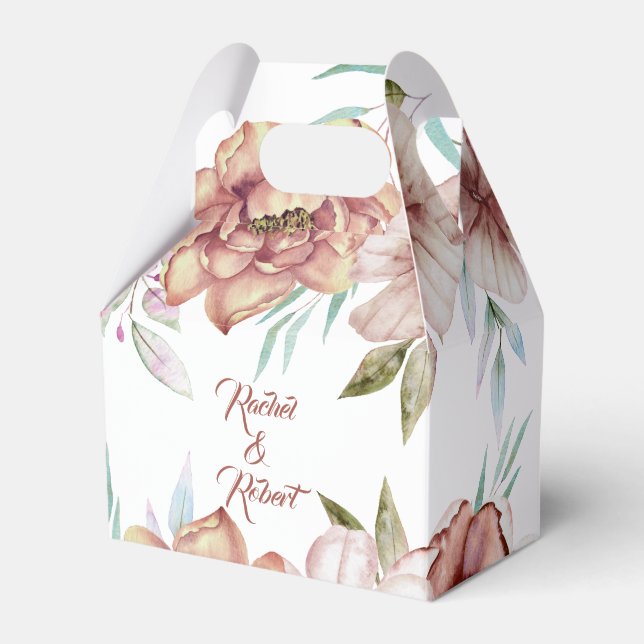 Ballotins Mariage de automne fleuri à l'aquarelle en terre c (Verso)