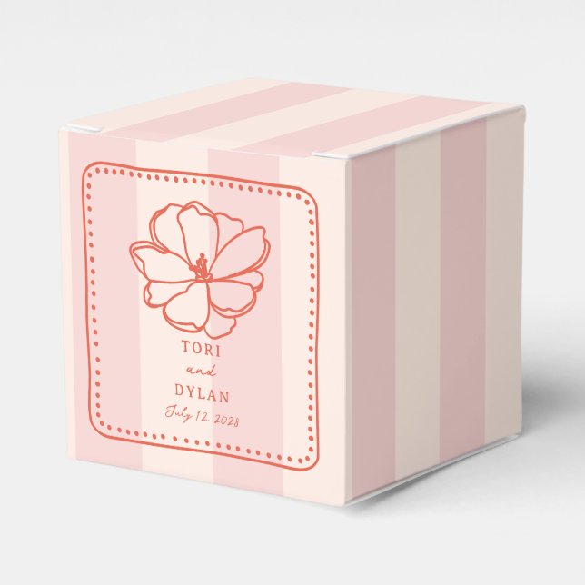 Ballotins Mariage de bande tropicale rose fleur (Verso)
