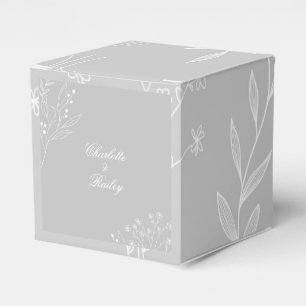 Ballotins Mariage de Boho Floral à Coin Blanc Argent