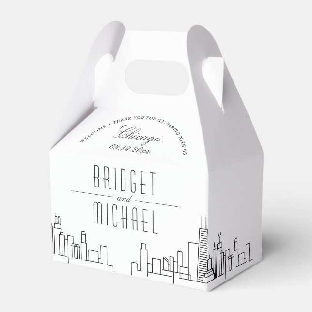 Ballotins Mariage de Chicago | Ville Skyline (Verso)