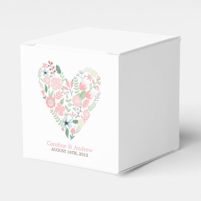 Ballotins Mariage de coeur floral moderne (Verso)