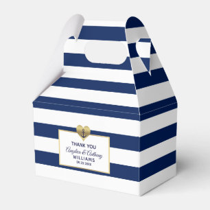Ballotins Mariage de coeur nautique bleu marine personnalisé
